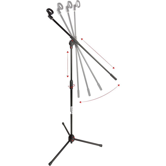 Стійка для мікрофона RockJam MS050 з шарнірною консоллю – міцна сталева конструкція