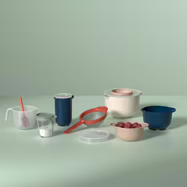 Mepal - Mixing Bowl with Lid Chef it - Non-Slip Base - Microwave and Dishwasher Safe - Bowl - Material resistant up to 110°C - 3000 ml - (Nordic Sage, Mixing Bowl with Lid 1500 ml)