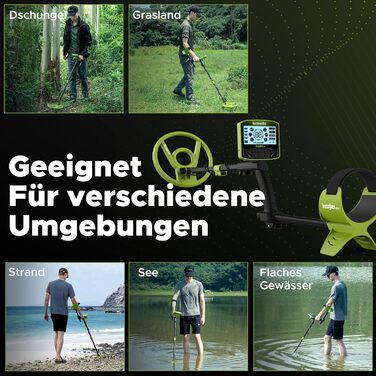 Металодетектор Profi Set: 10'' котушка, IP68, водонепроникний, Pinpoint, 5 режимів, LCD, DSP, для дорослих, пошук золота