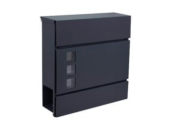 Поштовий ящик настінний дизайнерський антрацит RAL 7016 з газетницею, захищений від погодних умов, порошкове покриття