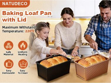 Форма для випічки хліба з кришкою Brotbackformen 2.2 л, чорна, прямокутна для тостів та кексів
