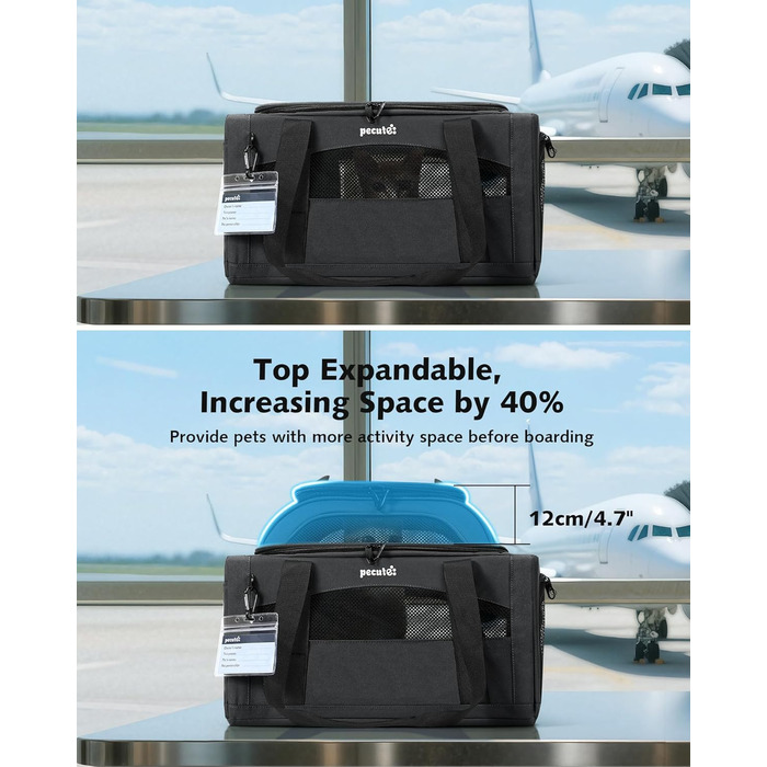 Транспортна сумка для котів Pecute: легка, складана, для подорожей, сіра