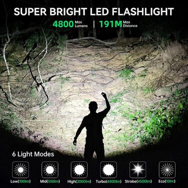 Ліхтар тактичний Wurkkos TS22 LED XHP70.3, 4800 Люмен, водонепроникний IPX68, 6 режимів, CRI90, 5000K, зелений