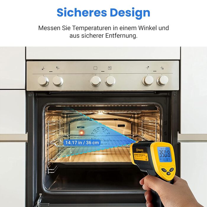 Інфрачервоний термометр Etekcity -50°C до +450°C (610°C) - цифровий лазерний термометр для кухні, піци, гриля, випічки