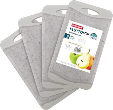 Набір дощок для сніданку NEOFLAM® 4 шт. 25x14 см - дошки для нарізання з нержавіючої сталі, BPA-free, антибактеріальні, з жолобом для соку, чорні, під миття в посудомийній машині