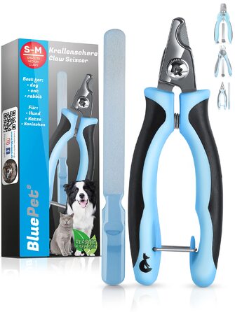 Ножиці для догляду за кігтями маленьких собак, котів та дрібних тварин BluePet | Кусачки для кігтів з пилочкою | Кусачки для кігтів блакитні | Догляд за кігтями