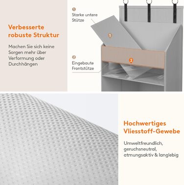 Органайзер для підвішування Lifewit Türorganizer з 5 полицями та 4 кишеньками, сірий, 20 кг