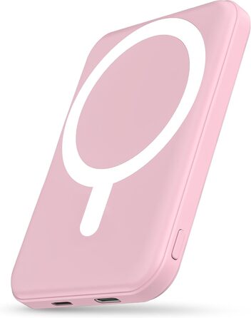 Power Bank MagSafe 5000mAh для iPhone (Рожевий): Швидка зарядка 20W, Type-C, сумісний з iPhone 17/16/15/14/13/12