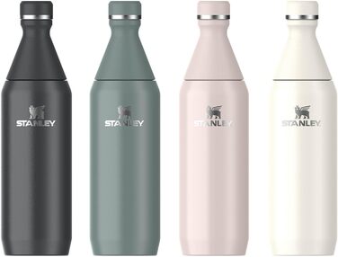 Фляга Stanley All Day Slim з нержавіючої сталі 0.6L - Термофляга, охолоджує до 6 годин, 11 годин з льодом, без BPA, не протікає, придатна для миття в посудомийній машині - Колір: Рожевий Кварц