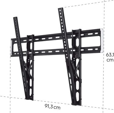 Hama TV Wall Mount Bracket - 37-90 inch TVs, up to 220lbs, VESA 800x400, Fixed Wall Mount with Minimal Wall Clearance, Includes Fischer Anchors & Installation Guide