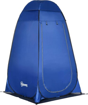Outsunny Pop-Up Shower Tent Toilet Tent - Portable Outdoor Changing Room & Privacy Shelter with Carry Bag - 126x124x189cm