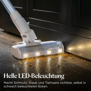 Бездротовий пилосос Bissell PowerClean FurGuard з акумулятором 2500 mAh, 280W, HEPA-фільтр, самоочищення щітки, світло FurFinder, для видалення шерсті тварин, 50 хв роботи