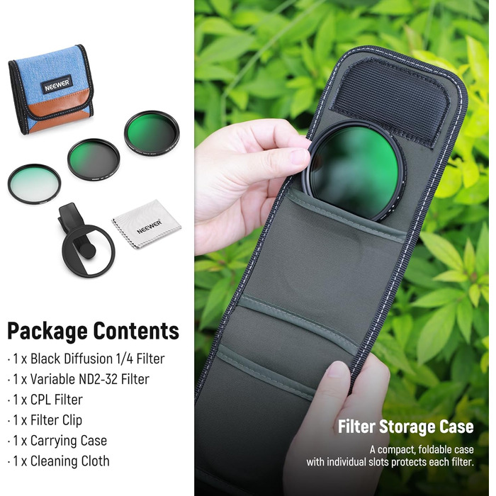 NEEWER Фільтр CPL 67mm для смартфонів та об'єктивів, циркулярний поляризаційний фільтр, сумісний з iPhone, Samsung Galaxy S25 Ultra, Google Pixel, Huawei, Xiaomi