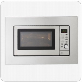 Вбудована мікрохвильова піч PKM MW800.8-20G-EB з грилем, 20л, 1000W, нержавіюча сталь, LED-дисплей, дитячий замок