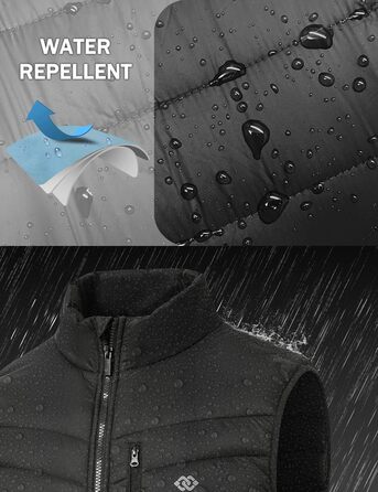 Чоловіча жилетка oFiz Легка стьобана жилетка з коміром-стійкою, гібридна жилетка з підкладкою, для активного відпочинку, роботи, гольфу, хайкінгу, темно-синій (XXL, темно-сірий)