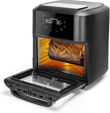 Aigostar Owen - багатофункціональна аерофритюрниця 12 л, 1700 Вт, LED-екран, 8 програм, 7 аксесуарів, обертовий механізм, BPA Free