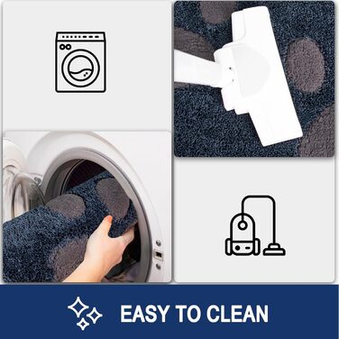 Килимок для дому FCSDETAIL, 50x80 см, миючий, водонепроникний, з антиковзаючою поверхнею, для собак та вологих лап (Темно-синій)