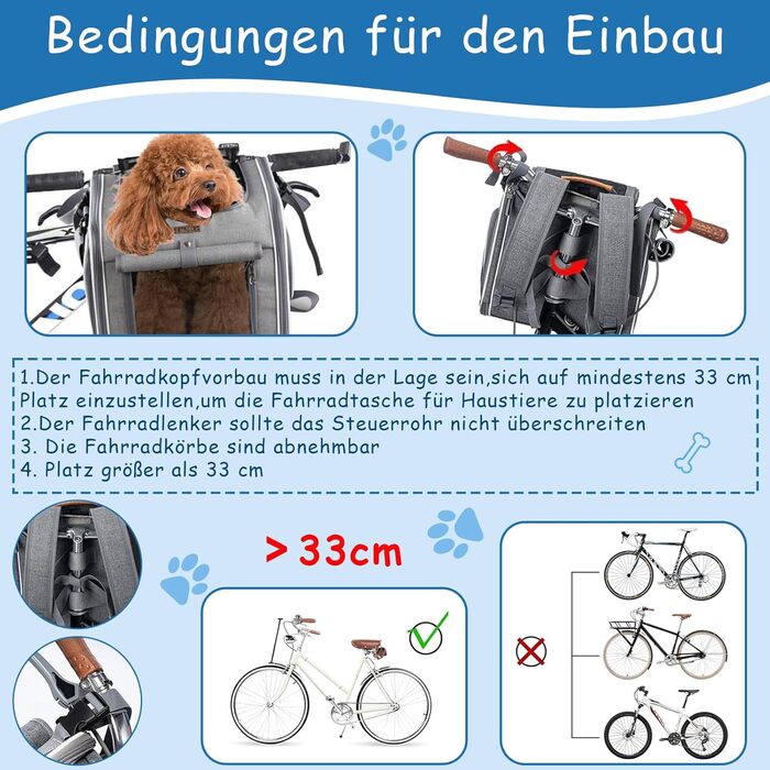 Корзина для собак на велосипед, розширювана, складна, з 4 дверцятами та сітковими вікнами, сумка-рюкзак для тварин, для котів та собак середніх розмірів