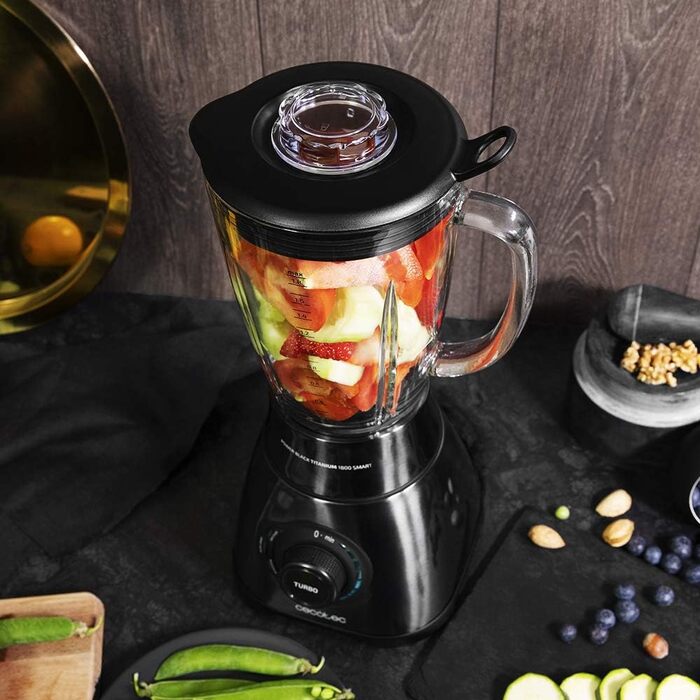 Блендер Cecotec Glas-Mixer Power Titanium 1800 Вт з колбою 1.8 л з термостійкого скла та титанових лез