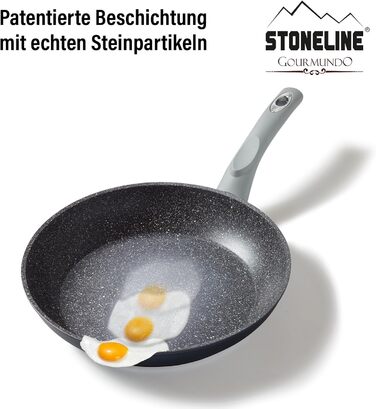 Сковорода STONELINE Gourmundo 28 см з антипригарним покриттям та кам'яними частинками, для всіх типів плит (індукція)