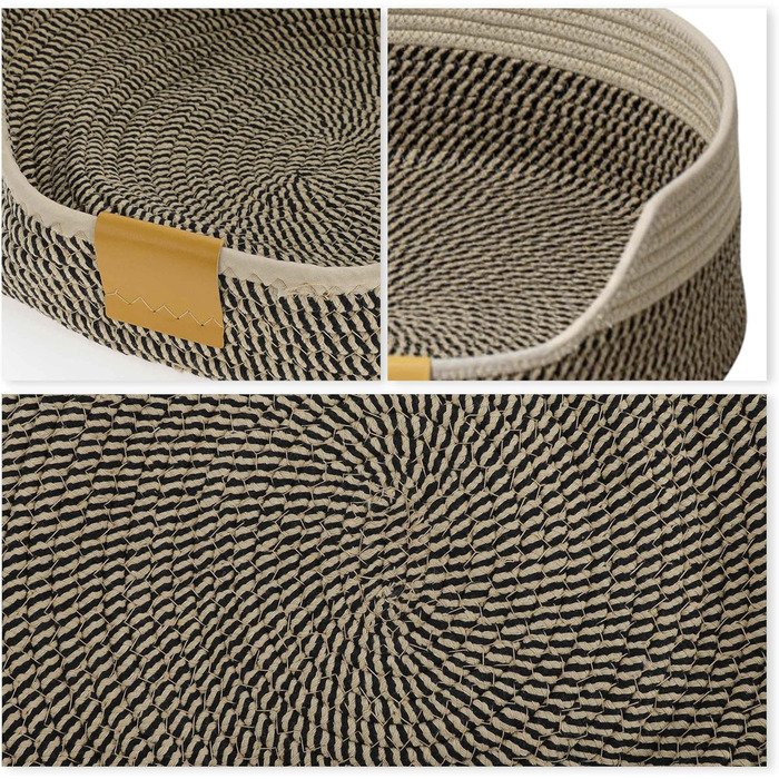 Килимок-ліжко для котів, 40 см, складаний кошик-гніздо, дихаюче ліжко для домашніх тварин, стійке до подряпин, універсальне котяче ліжко (M, чорно-хакі)