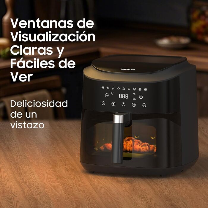 Аерофритюрниця XXL 9л Heißluftfritteuse - 2350W, 9 програм, LED дисплей, підтримання тепла, металевий внутрішній контейнер