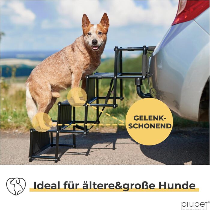 Foldable Dog Stairs - Mobile Car Step for Large & Small Dogs - Waterproof PVC Pet Ladder for Safety & Comfort