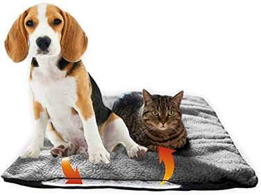Самогріюча ковдра для собак Fellou 90 x 64 см - миюча, без сторонніх звуків, сірого кольору
