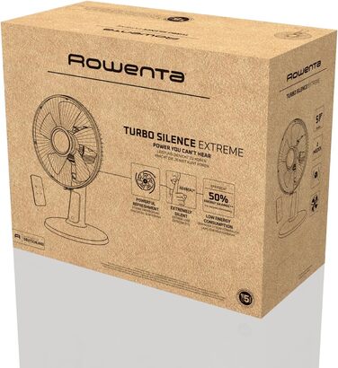 Вентилятор Rowenta Turbo Silence Extreme+ - тихий, потужний, 4 швидкості, автоматичне гойдання, білий, VU2731