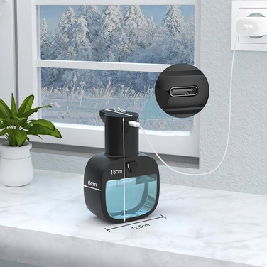 Безконтактний настінний дозатор для мила Bedee, 500 мл, чорний