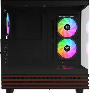 Thermaltake View 270 Plus WS TG ARGB: Корпус ПК Midi-Tower з темперованим склом, деревом, 3 вентилятори ARGB, USB-C, підтримка радіатора 360мм, чорний