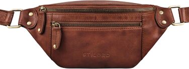 STILORD 'Orson' поясна сумка з натуральної шкіри, на пояс, на стегно, для чоловіків та жінок - регульований ремінь, захист від крадіжки та вологості, колір: Brandy - Cognac