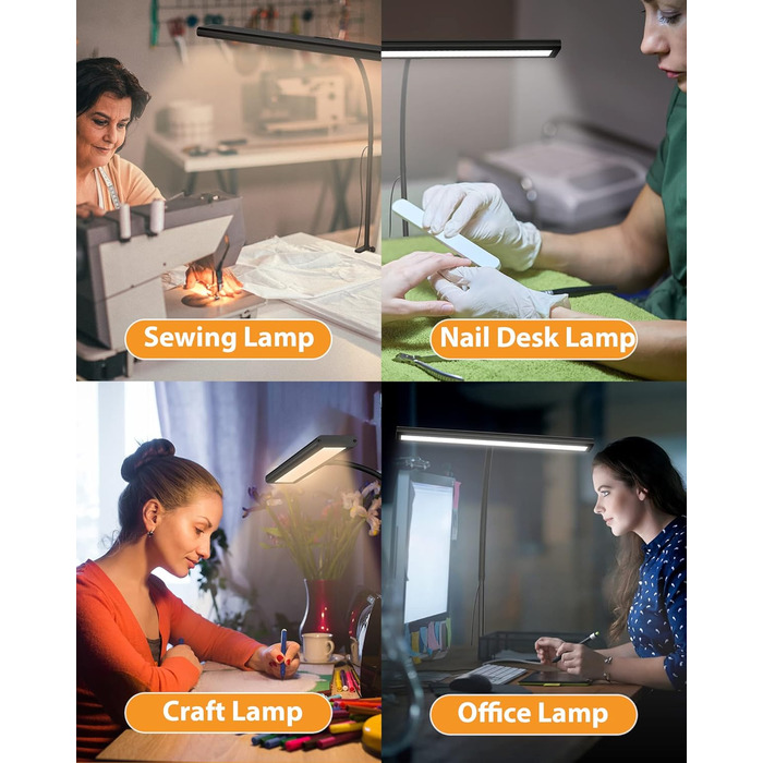 Настільна лампа 10W з регулюванням яскравості - 160 LED, USB-адаптер, 3 колірні температури, 10 рівнів яскравості, гнучкий 70см