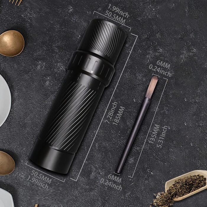 Homnoble Professional Pepper Grinder, Metal High-Performance Pepper Grinder, Heavy-Duty Pepper Grinder, Manual Aluminum Refillable Pepper Grinder with Latest External Adjustable Coarseness Design