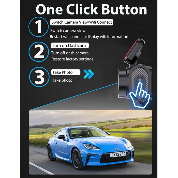 Відеореєстратор Auto Dashcam 4K з GPS, WiFi, G-сенсором та циклічною записом. В комплекті SD карта 64GB.