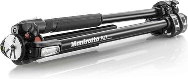 Штатив Manfrotto MT190XPRO4 з алюмінію з кутовою центральною колоною - 4-секційний штатив для DSLR та бездзеркальних камер, чорний/антрацит (комплект з кульковою головкою)