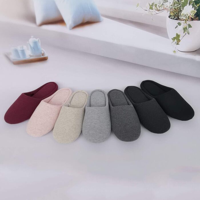 Чоловічі та жіночі бавовняні тапочки для дому ofoot, літні, зручні, з піною Memory, антиковзаюча підошва, 40/41 EU, рожеві