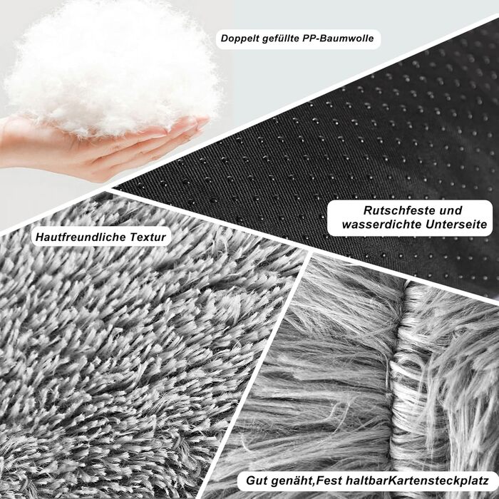 CALIYO Крісло-лежанка для собак та котів середнього розміру, м'яке, миється, діаметр 70 см (100 см), сірий