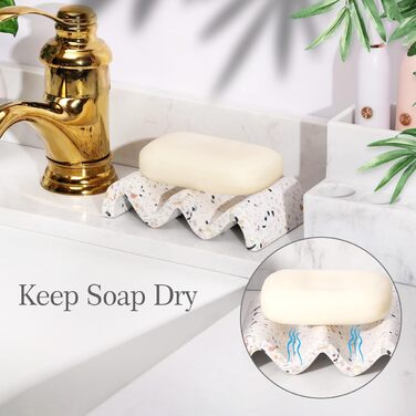 Підставка для мила Luxspire з теракотовою текстурою (2 шт.) - швидковисихаюча мильниця для ванної, кухні, душу