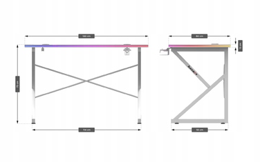 Ігровий стіл Huzaro Hero 1.7 RGB White