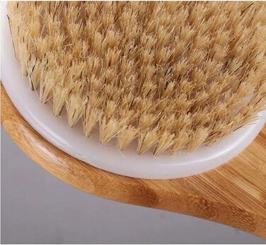 Bamboo bath brushes with long handle for women, boar bristles, bath and body brushes, back scrubber for the shower for men, 13 inches