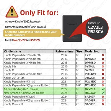 Чохол для Kindle 6 дюймів (2022 та 2024) ERUNTO: TPU з текстурою тканини, ремінь, магнітна кришка, Smart Wake/Sleep, вітрильник