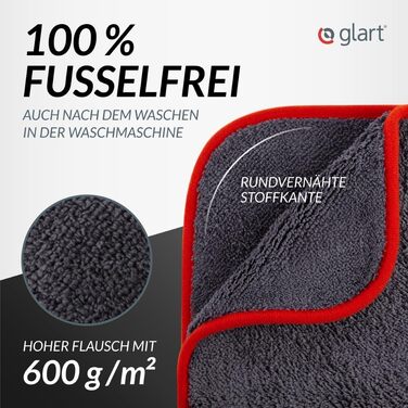 Набір мікрофібр для автомобіля Glart 443TPO4, 12 шт, 40x40 см, 600 GSM, серветки для полірування та чистки авто