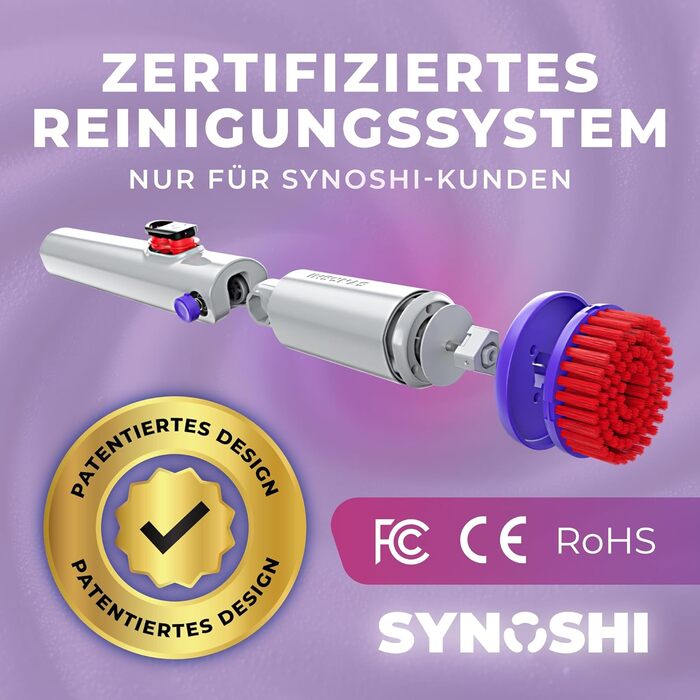 Електрична щітка для прибирання SYNOSHI PRO – бездротова, перезаряджувана. Спін-скреббер для ванної, плитки та кухні з регульованою ручкою
