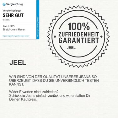 Чоловічі джинси JEEL Regular Fit Straight Cut - сині, еластичні, базовий варіант, 36W/32L