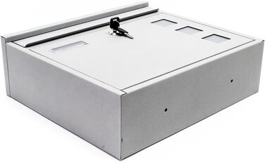 Поштовий ящик Wiltec V12 сталевий оцинкований сріблястий з замком, вікном та табличкою для імені 360x115x320 мм