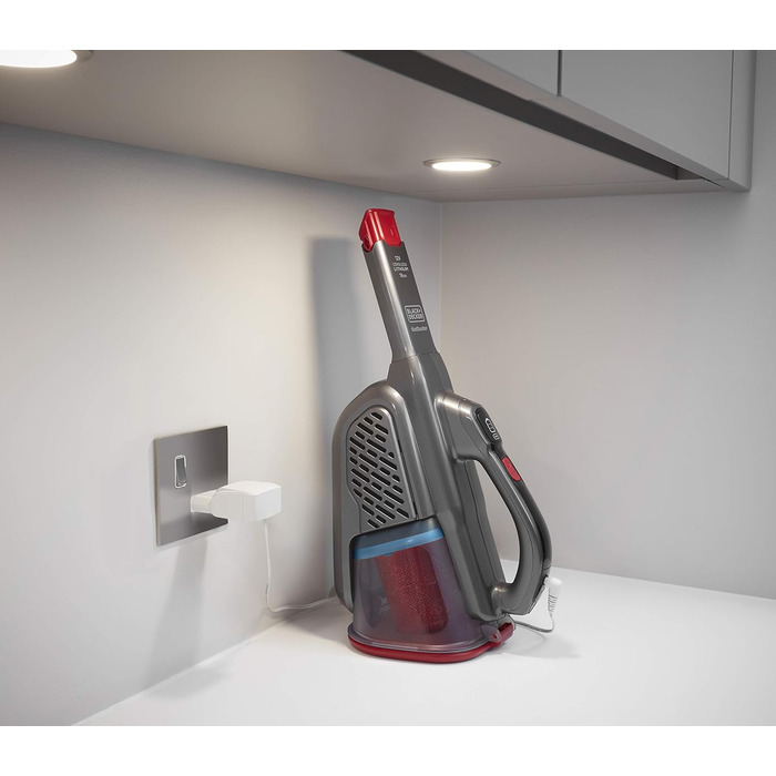 Ручний акумуляторний пилосос BLACK+DECKER BHHV315J Lithium Dustbuster Titanium/Red 12V, 500 мл, циклонна технологія, безмішковий, з насадкою для щілин