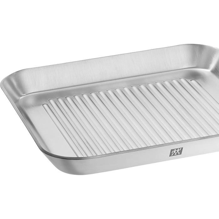 ZWILLING Plus Grill Pan, Induction-compatible, Stainless Steel, Silver, 24 x 24 cm