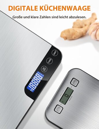 Кухонні ваги цифрові, 10 кг з LCD дисплеєм та функцією тарування, для випічки, приготування їжі та зважування ювелірних виробів, з точністю 1 г (K28H)