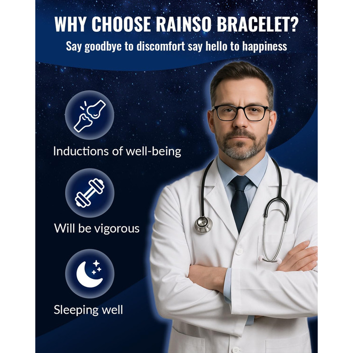 Чоловічий магнітний браслет RainSo зі скорпіоном, трирядний, з нержавіючої сталі, з інструментом для зняття ланок та подарунковою коробкою (сріблястий та шампань)